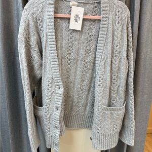 Target Light Gray Cable Knit Cardigan